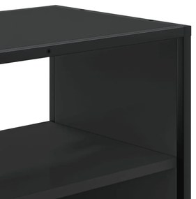 fekete szerelt fa és fém TV-szekrény 100x31x39,5 cm