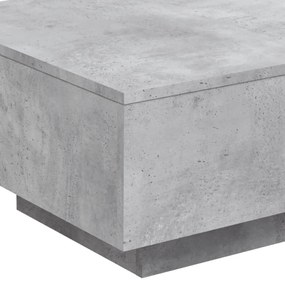 betonszürke dohányzóasztal LED-lámpákkal 55 x 55 x 31 cm