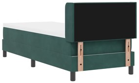 Box Spring ágy matraccal fekete 100x200 cm bársonyos Sötétzöld