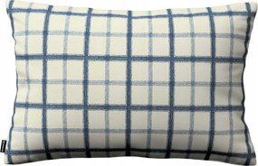 Párnahuzat 47x28 kék kockás ekrü háttér