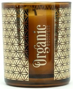 Organikus füstölő gyertya Frankincense &amp; Myrrh200 g üvegben, aranyfóliával
