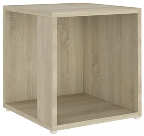 sonoma tölgy színű szerelt fa kisasztal 33 x 33 x 34,5 cm