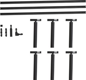 Modern railsysteem zwart met 6 spots zwart 1-fase - Slimline Avery
