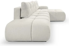 ALMADA kinyitható, jobb oldali L alakú kárpitozott sarokülőgarnitúra tárolóval, bézs