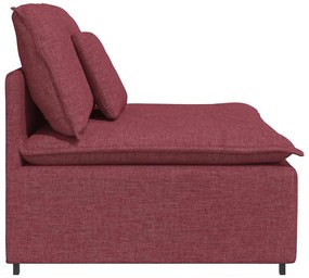 borvörös moduláris kanapé középső modul párnákkal 100 cm