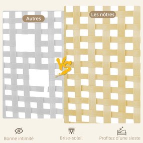 HOMCOM Belsőfa Nappali Parti 4 Panel 170 x 160 cm Összecsukható és Hordozható, Kézzel Woven Mintás, Elválasztó Képernyő Nappalihoz, Hálószobához, Term