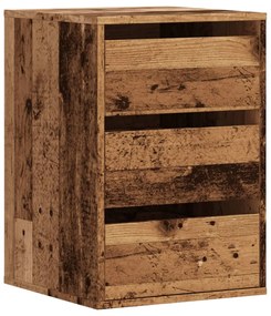 vidaXL antik fa színű szerelt fa fiókos sarokszekrény 40 x 41 x 58 cm