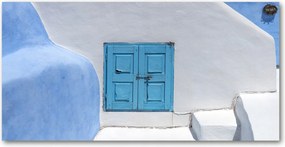 Fotó üvegfestmény Santorini Görögország 140x70