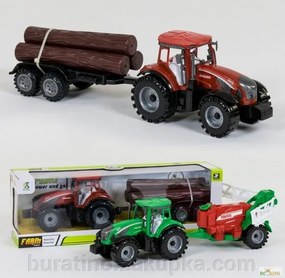 Farm Tractor Traktor Betakarító Utánfutóval