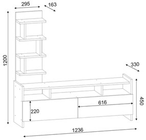 TV asztal Aldora White