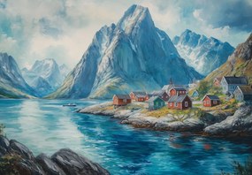 Fotótapéta - Norvég falucska (147x102 cm)