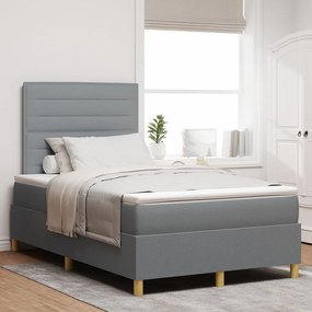 Box Spring Ăgy Matraccal VilĂĄgosszĂŒrke 120x200 cm Szövet