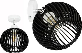 Fali lámpa Állítható Fehér Loft lámpabúra gömb 40 Fa 1x E27