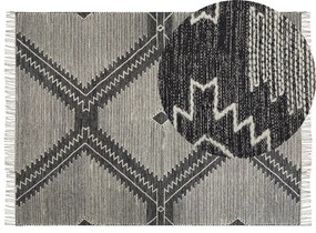 Fekete és fehér pamutszőnyeg 160 x 230 cm ARBAA Beliani