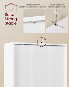 6 polcos ajtós könyvespolc felhőfehér nappaliba, irodába, étkezőbe