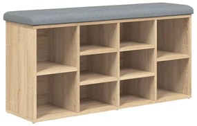 sonoma tölgy színű szerelt fa cipőtároló pad 102 x 32 x 50 cm