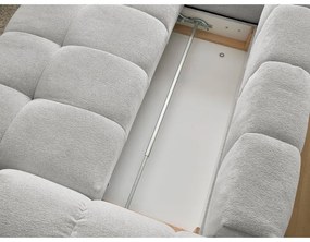 Világosszürke zsenília kinyitható-tárolóhelyes sarokkanapé (bal oldali-L alakú) Everest – Bobochic Paris