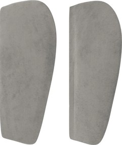 világosszürke bársony fejtámla szárnyakkal 93x23x78/88 cm