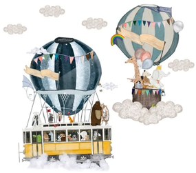 Falmatrica "Hőlégballonok állatokkal" 68x83cm