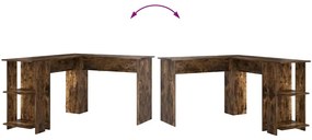 vidaXL Sarokíróasztal Füstölt tölgy 140 x 113,5 x 75 cm Faanyag