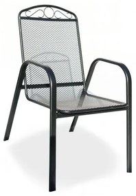 Kerti szék fém rakásolható fekete