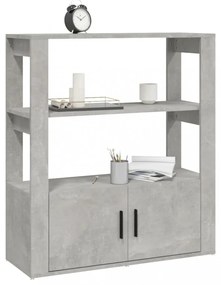 betonszürke szerelt fa tálalószekrény 80x30x90 cm