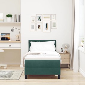 Boxspringágy Matraccal Sötét Zöld 80x200 cm Bársonyos