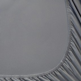 Goldea jersey körgumis lepedő - sötétszürke 90 x 200 cm