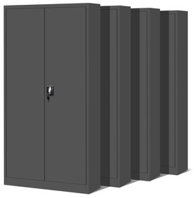 4x JAN fém irodai irattartó szekrény, 900 x 1850 x 400 mm, antracit