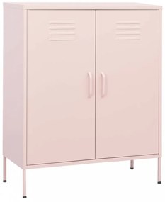Rózsaszín acél tárolószekrény 80 x 35 x 101,5 cm