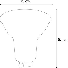 5 db GU10 LED lámpa fekete 7W 610 lm 3000K