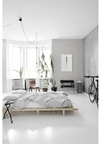Borovi fenyő franciaágy ágyráccsal 160x200 cm Japan – Karup Design