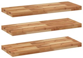 3 db olajbevonatú tömör akácfa függőpolc 100 x 30 x 4 cm