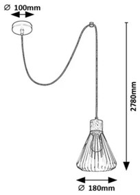 Rabalux 3148 - Csillár zsinóron FARFALLE 1xE27/40W/230V fekete/bükk