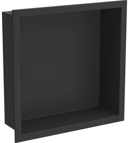 Mexen X-Wall-R fürdőszoba süllyesztett polc kerettel 30 x 30 cm, Fekete - 1970303010