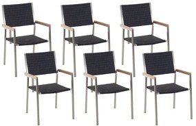 Szék szett 6db Grosso (fekete) (rattan). 1011518