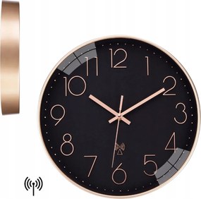 Falióra modern fekete-arany 30 cm Csendes áramló mechanizmus