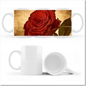 Fotó bögre Rózsa a háttérben szépia