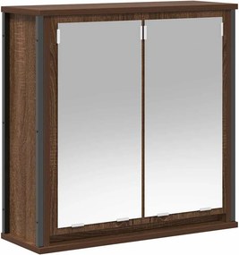 vidaXL barna tölgy fürdőszoba fali szekrény tükörrel 60x21x60 cm