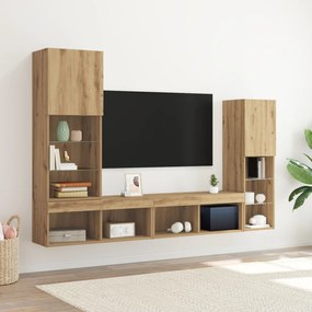 TV szekrény LED világítással Artisan tölgy 40.5x30x102 cm