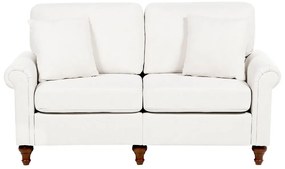 Kétszemélyes fehér kárpitozott kanapé GINNERUP Beliani
