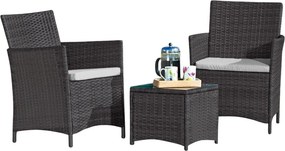 Avenberg Veneto rattan szett, fekete/szürke