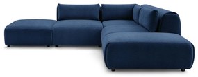 Sötétkék sarokkanapé (variálható) Jeanne – Bobochic Paris