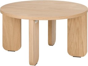 Natúr színű kerek dohányzóasztal tölgyfa dekoros asztallappal ø 55 cm Kuvu – noo.ma