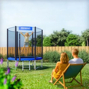 JUMP trambulin biztonsági hálóval, Ø183 cm, fekete/kék Monzana