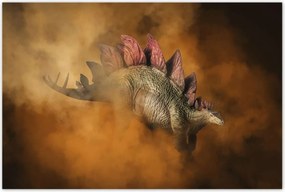 Poszterek 120x80 Stegosaurus a füst hátterében