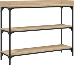 vidaXL sonoma tölgy színű tálalóasztal polcokkal 100 x 30 x 80 cm