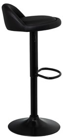 Fekete bőr utánzat állítható magasságú bárszék szett 2 db-os (ülésmagasság 72 cm) – Casa Selección