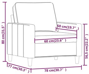 fekete bársony kanapéfotel 60 cm