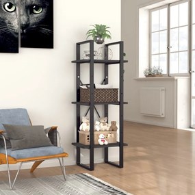 3-szintes szürke szerelt fa könyvszekrény 40 x 30 x 105 cm